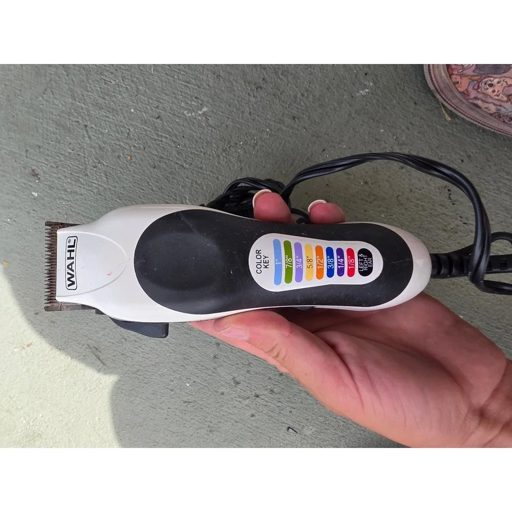 Wahl Color Pro Corded Hair Clipper Electric Trimmer White Black 79300-1001 Z1‎